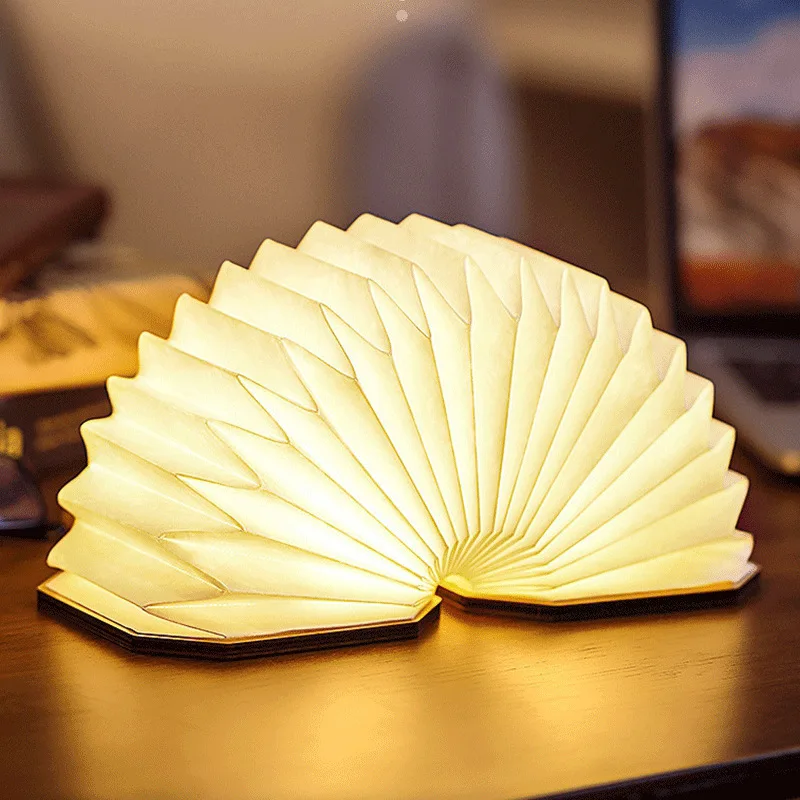 Book Lamp Folding Portable Desk Light Novelty Led Paper Lantern With Usb Recharging