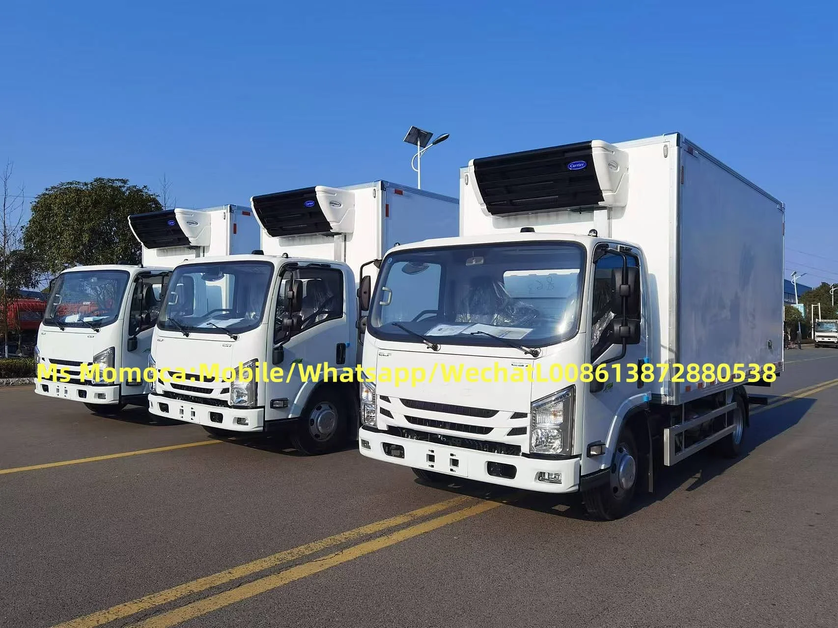 I SUZU ES7 refrigerator van box truck 5tons with carrier units/refrigerated cold room van truck