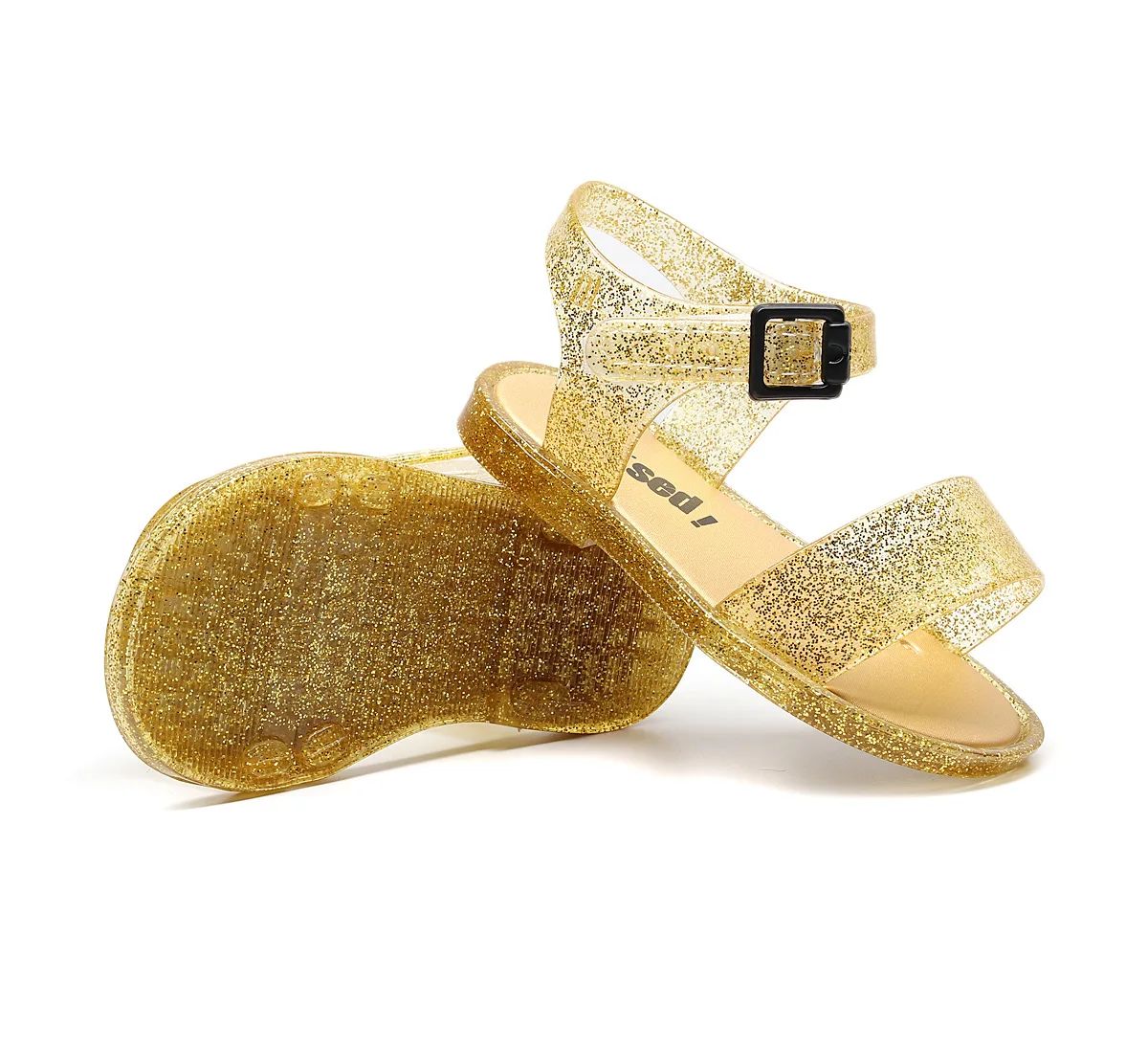 fashion PVC summer girls baby glitter shoes wholesale jelly sandals