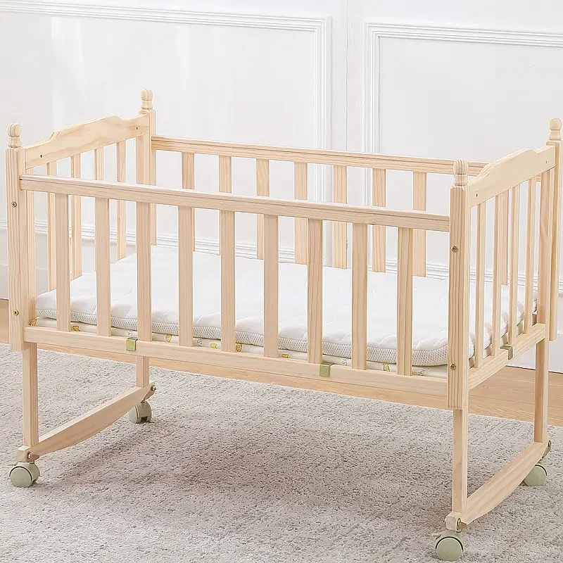 Competitively Priced Rectangular Toddler Cot with Super Soft Design Home Furniture Use-Includes Baby Crib Mattress Changing Mat