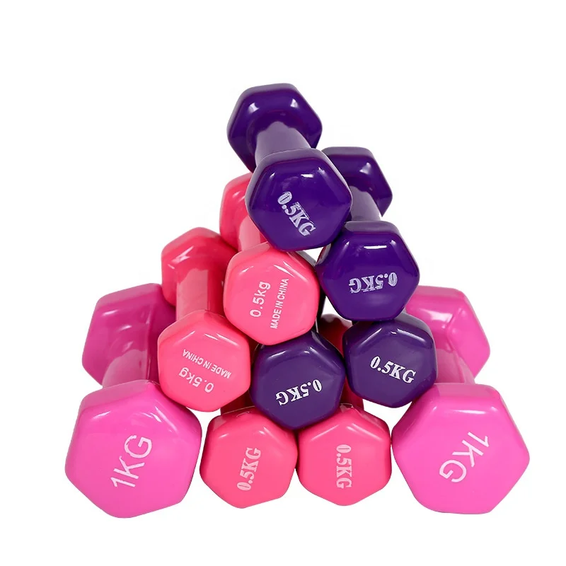 Factory Wholesale Gym Training Exercise Mini plastic Vinyl Dumbbells