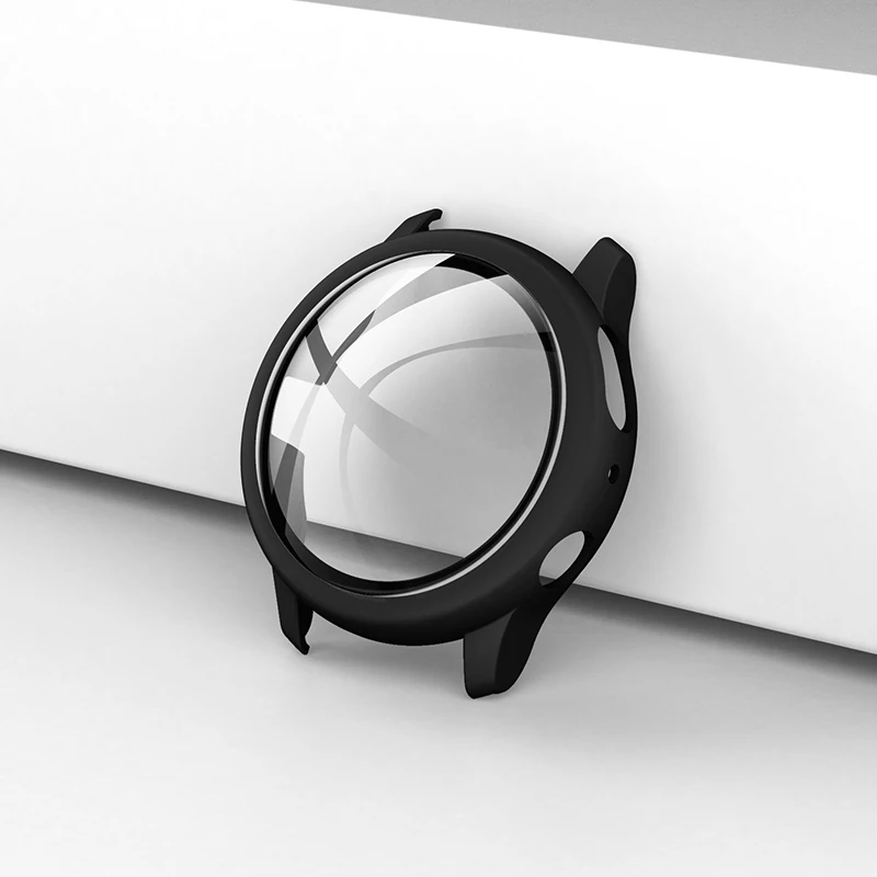1pc Luxury Matte Hard PC Case For Samsung Galaxy Watch Active 2 44mm 40mm Tempered Glass Full Screen Watch Protective Cover