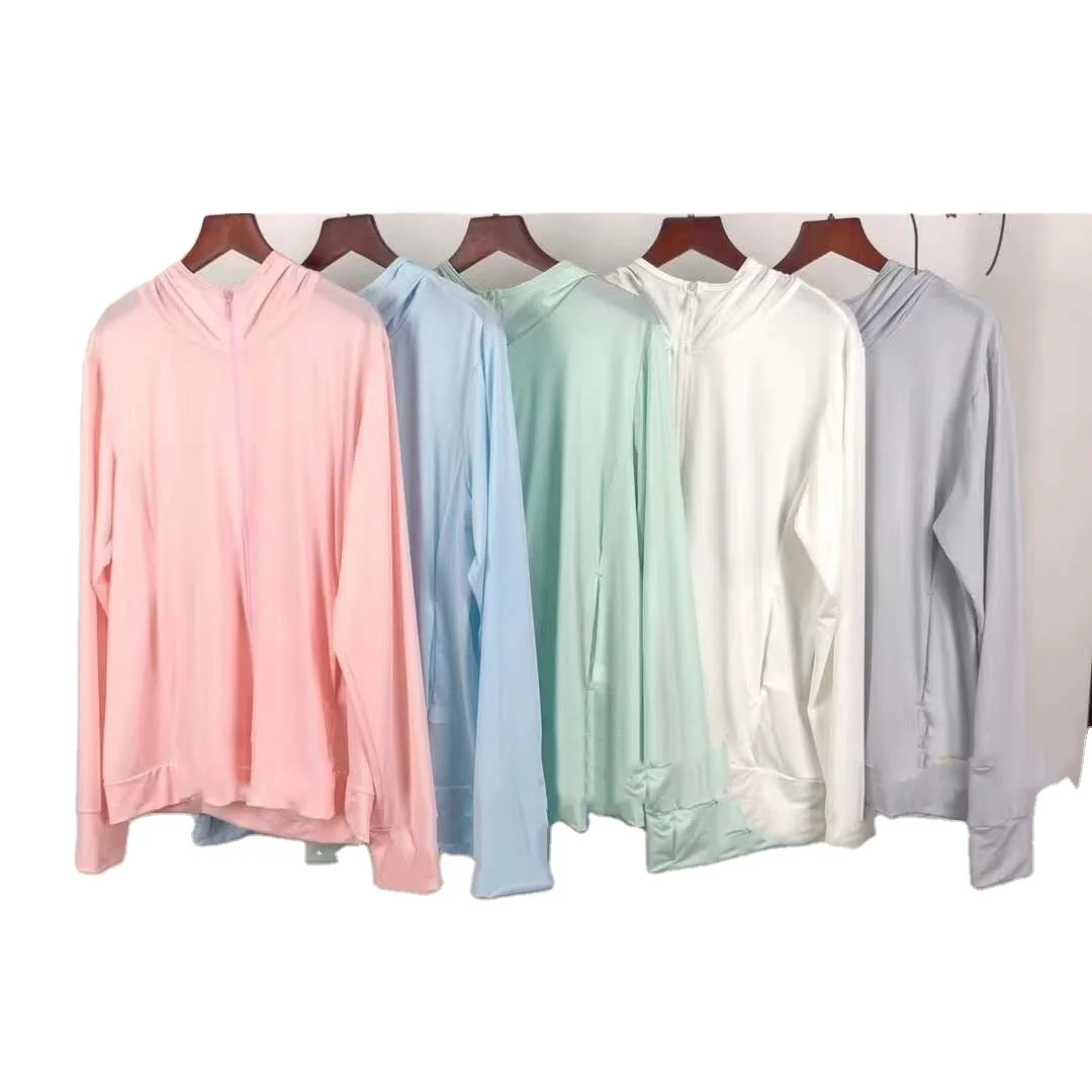 Summer uv Protection clothes for women candy color hooded sunblock clothing