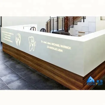 fancy clinic front desk table white medical reception desk