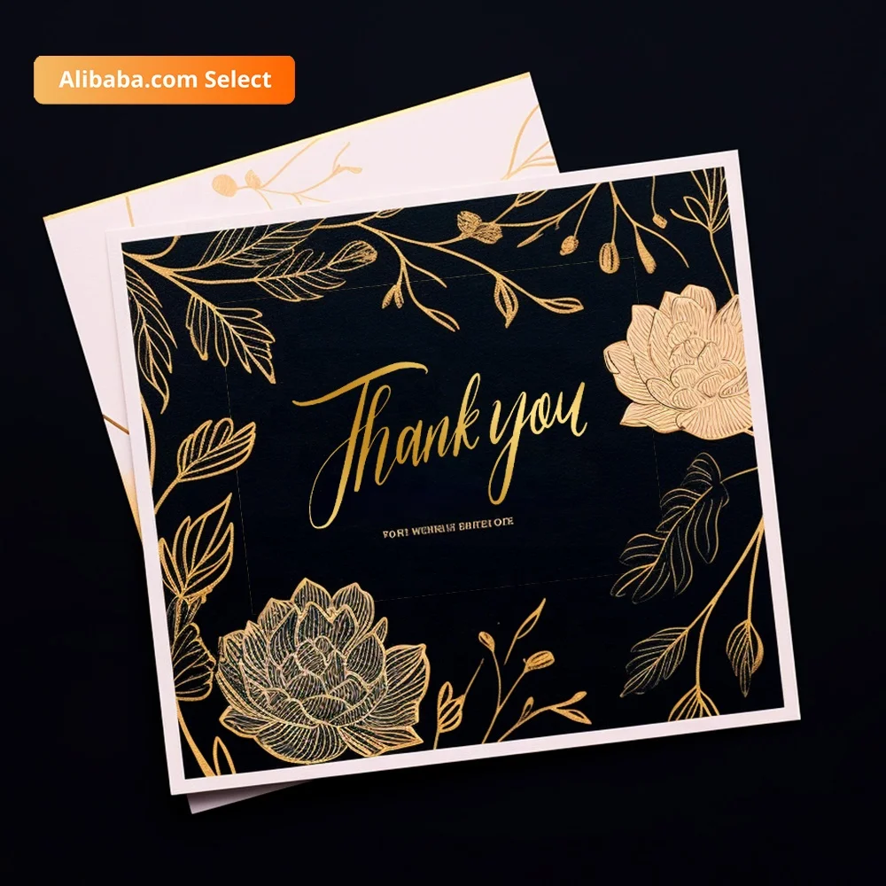 Low Moq Greeting For Small Foldable And Envelope Custom Business Card Personalized With Shop Elegant Thank You Cards