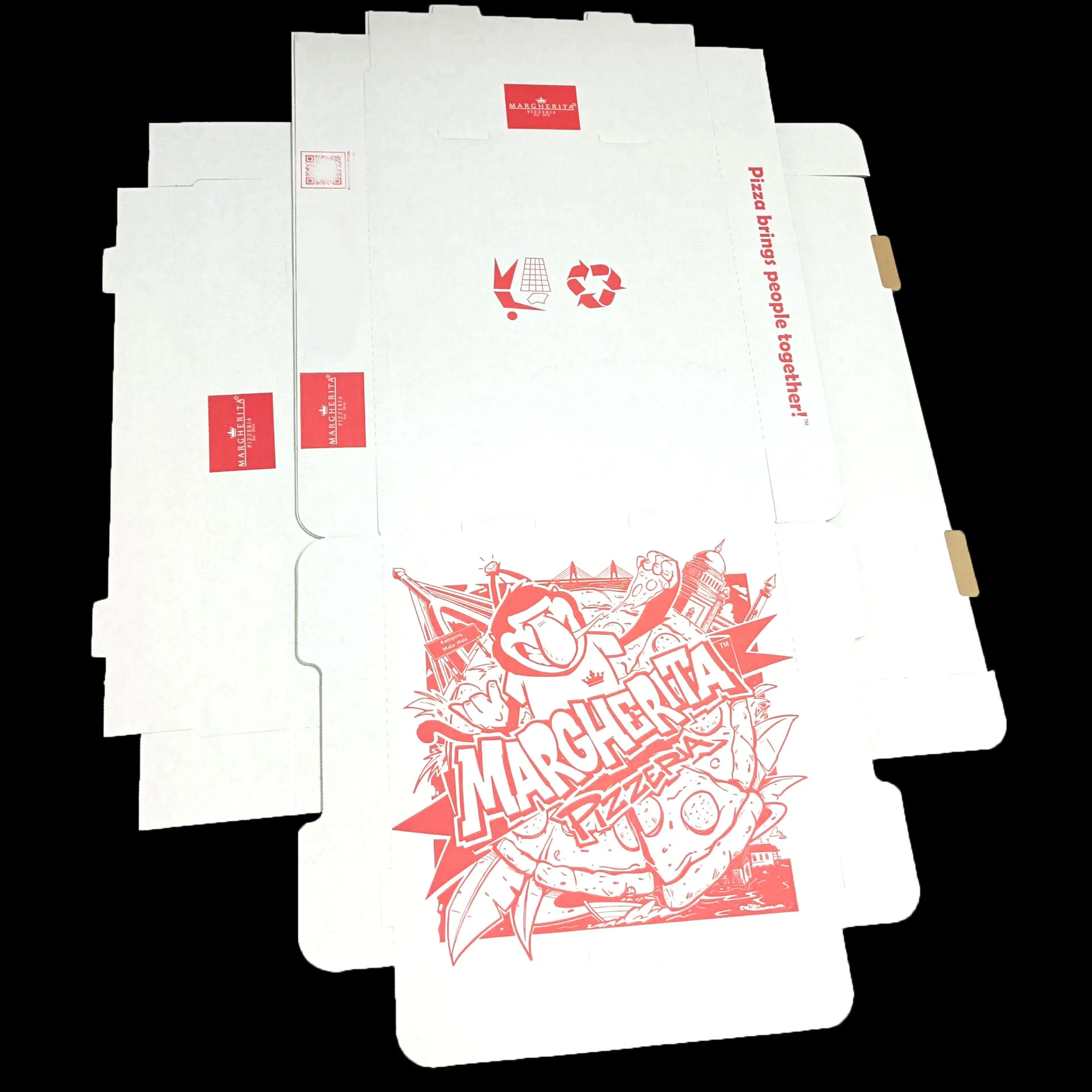 SP2783 Custom Advanced Corrugated Pizza Box 7/8/9/10/12 Inch Custom Printed Take-Out Packaging Wholesale for Food Industry