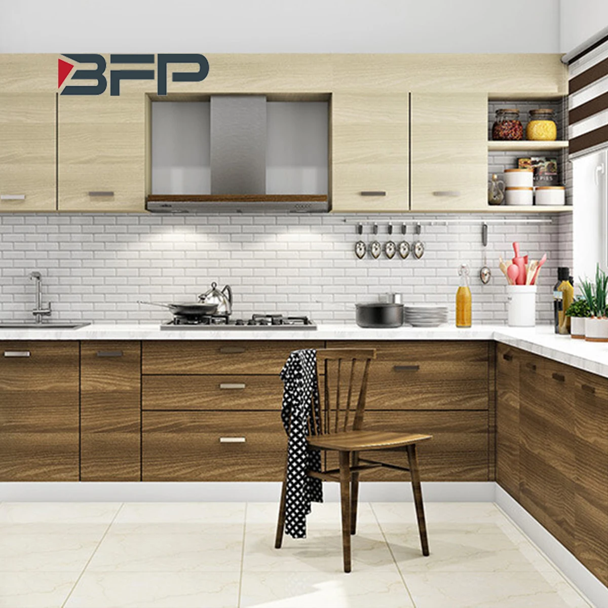 BFP лидер продаж современный кухонный модульный роскошный матовый лак индивидуальный шкаф для дома и квартиры