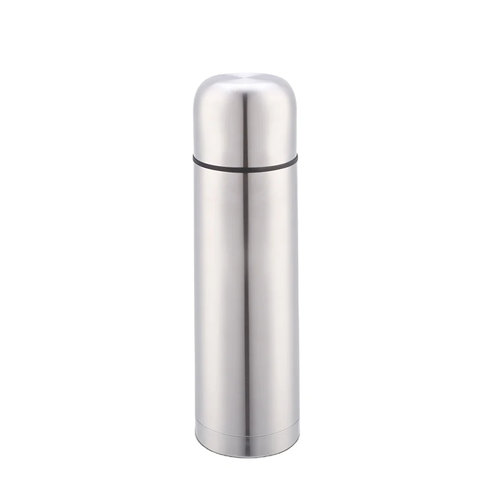 Hot seller stainless steel vacuum water flask with carry strap 750ml +2*300ml with black leather