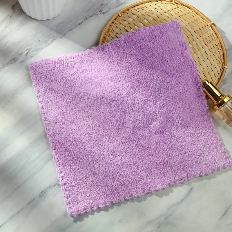 Kitchen Cleansing Small Square Towel Bathroom Car Towel Dish Wash Cloth with Hanging Special Absorbent Microfiber Customer Logo