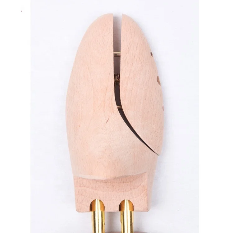 LM036 Twin Tube Adjustable Natural Color Beech Wood Shoe Trees Mens