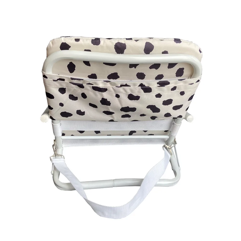 Алюминиевый легкий рюкзак с принтом на заказ, портативный мягкий складной пляжный стул из хлопчатобумажной ткани с подушкой