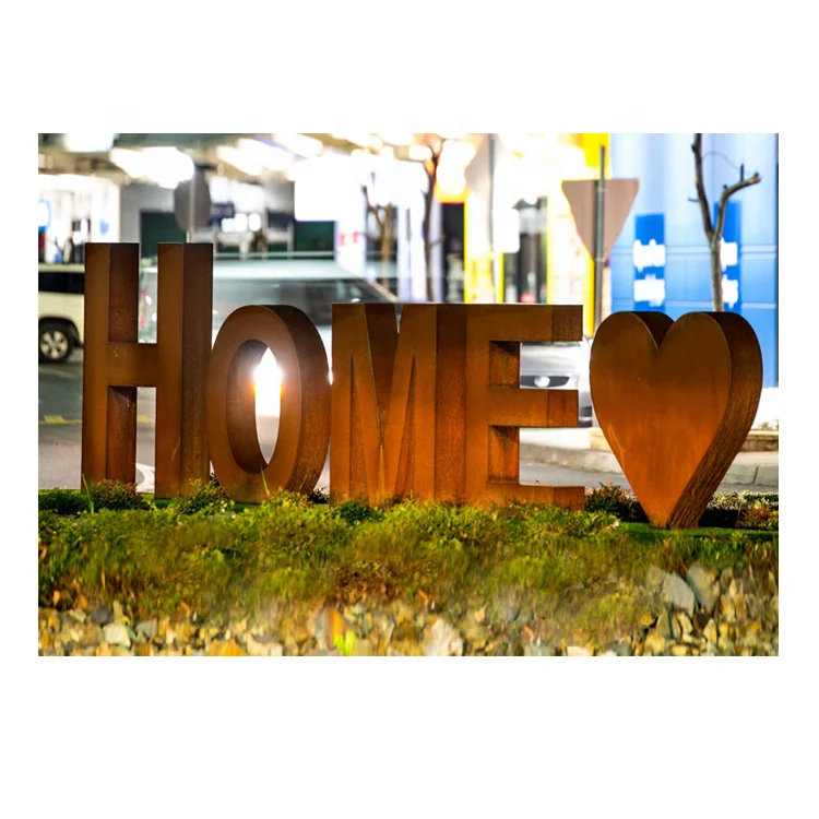 Custom Laser Cut Garden Rusty Metal Decoration Ornament Lawn Iron Stake Garden Ornament