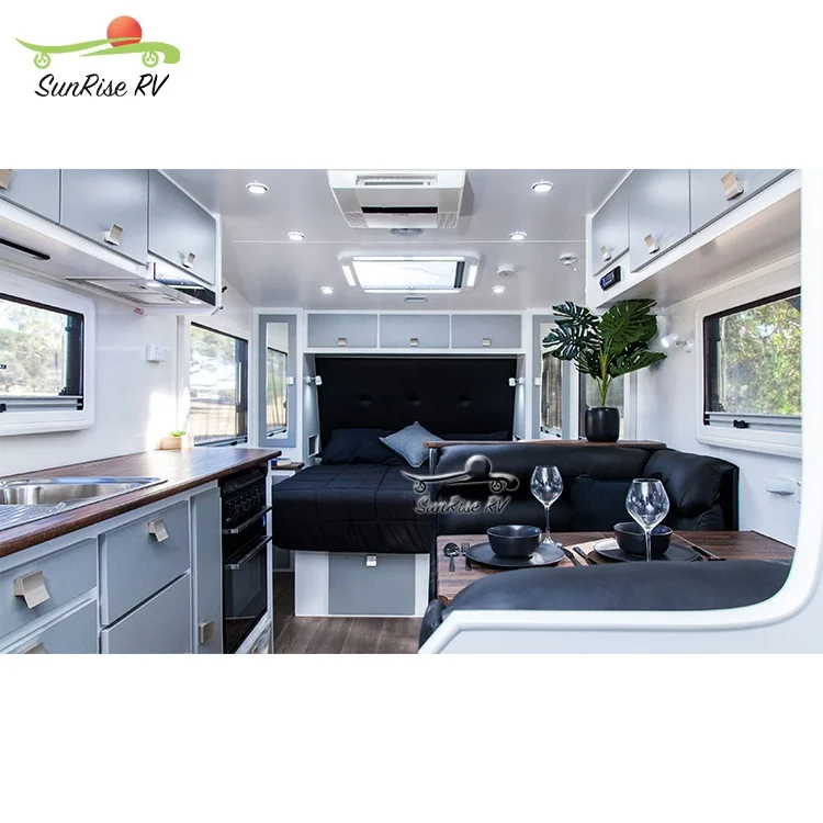 SUNRISE RV уникальный дизайн кемпинг наземный туристический трейлер внедорожный караван дом на колесах Кемпер сэндвич-панель с туалетом