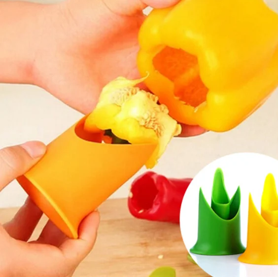 Dorp Ship 2 IN 1 Chili Spicy Corer Fruit Peeler Slicer Bell Pepper Corer Remover Kitchen Accessories