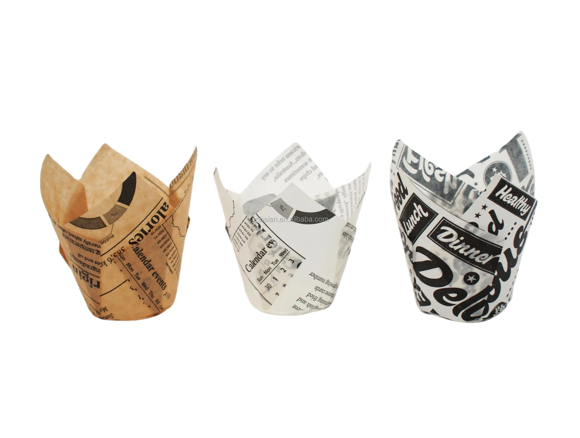 Printing Europe greaseproof paper cupcake liners tulip muffin cup