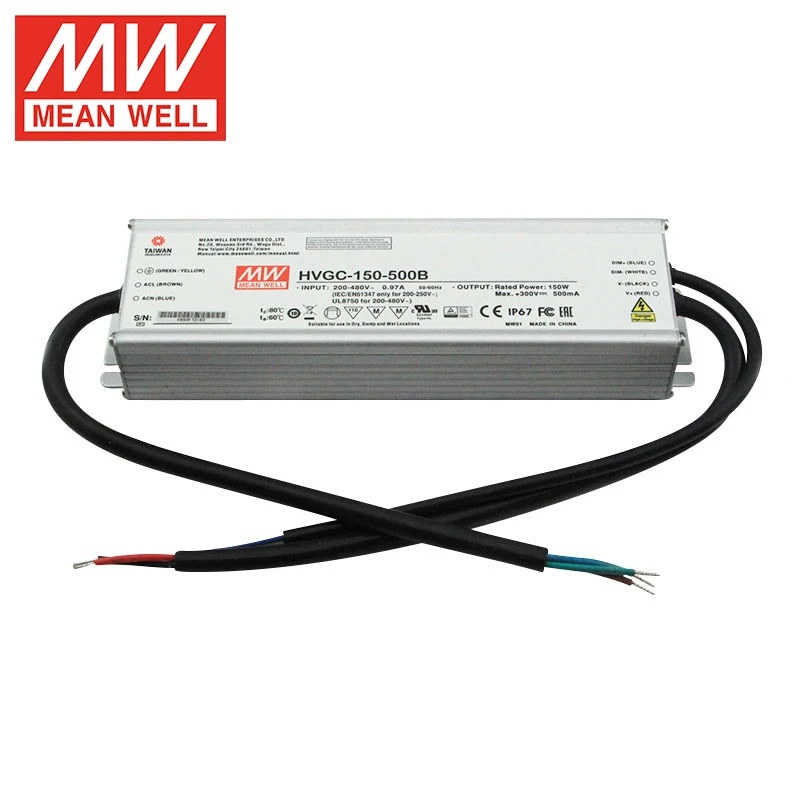 MEANWELL HVGC-150-500B 150W 500mA 0-10V Dimming Switching Power Supply