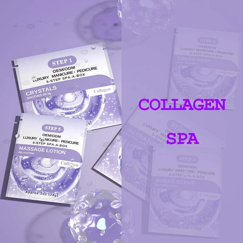 Skin Firming & Rejuvenation Collagen 5-Step In A Box Luxury Foot Skin Care Set Deluxe Spa Pedicure Kit