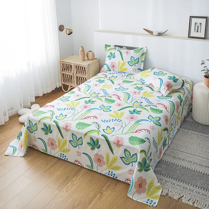 wholesale summer cotton single home student dormitory  adult bedding flat sheet liningss items children kid bedsheet