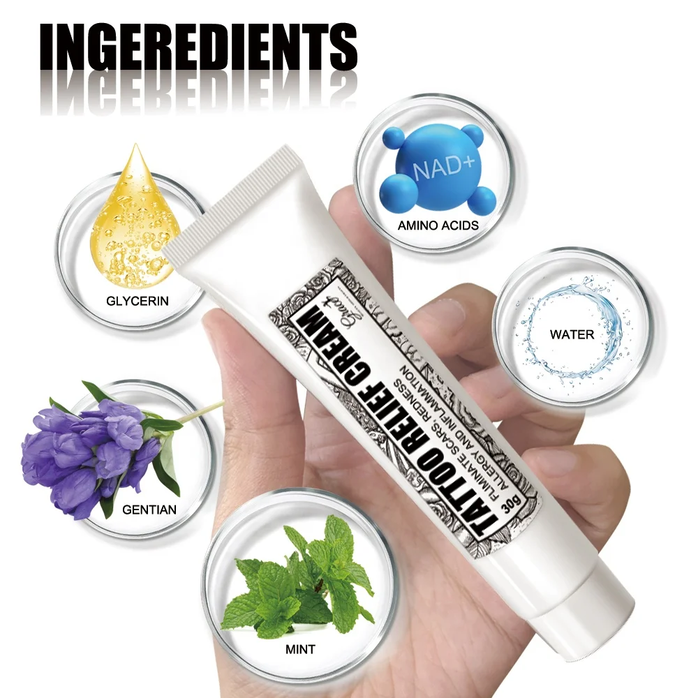 Custom Logo Relieves Pain Brightening Repairing Balm Ointment Tattoos Smoothing Healing Before Aftercare Tattoo Relief Cream