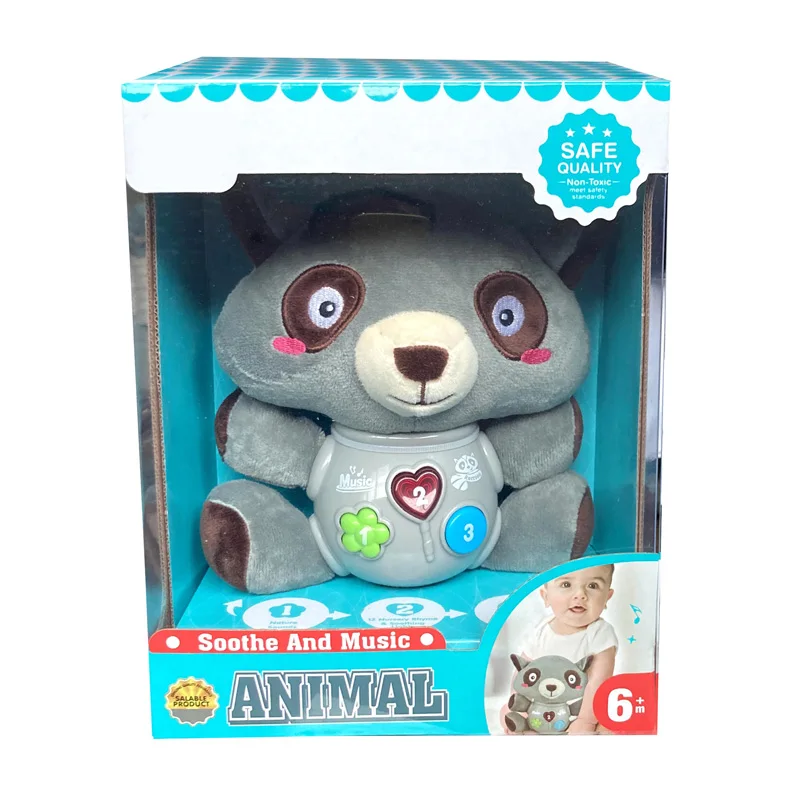 Music cute Soft stuffed luminous baby toys newborn baby music talking toys Plush Elephant