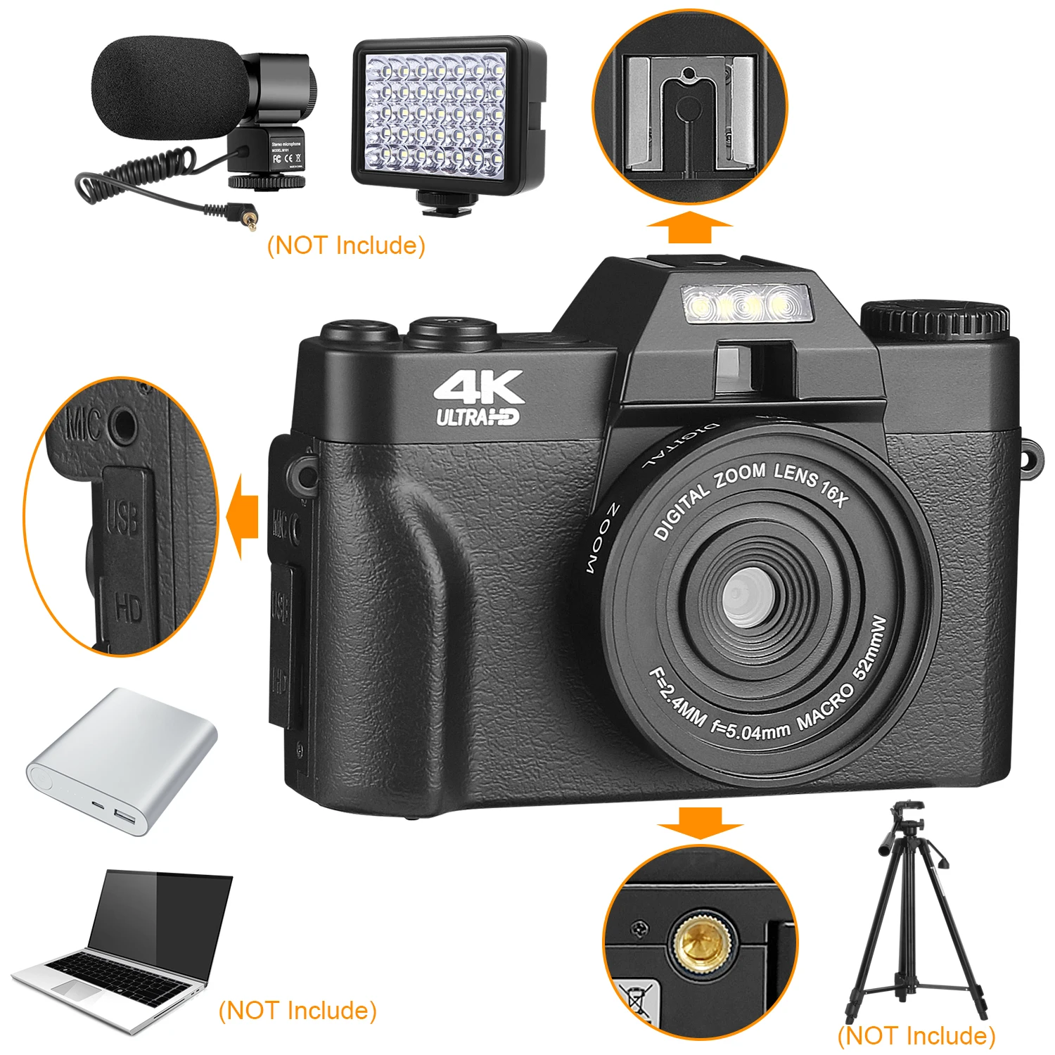 Хорошее качество дешевая цена 4K 48MP 18X цифровой зум фотокамера 3-дюймовые цифровые камеры