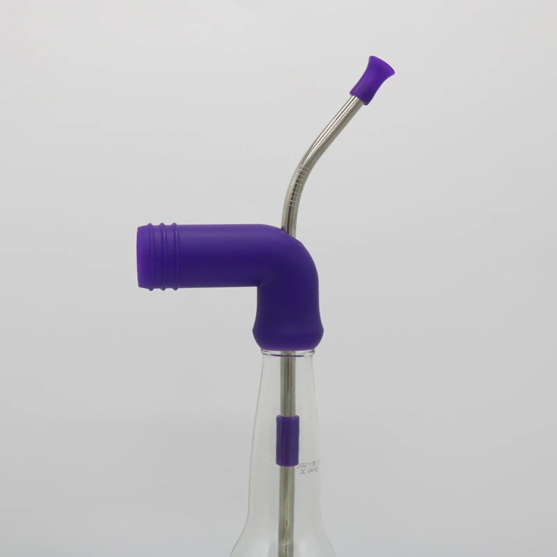 Bar accessories party needs straight straw metal purple beer snorkel fit for bottle chugging snorkel beer