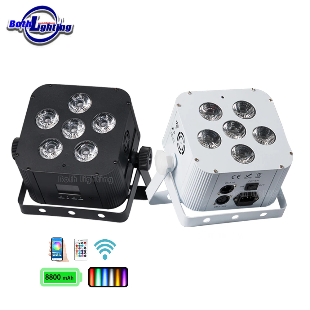 Освещение на батарейках 6*18 Вт RGBWA UV 6 в 1 светодиодное освещение беспроводной DMX 512 ИК пульт дистанционного управления приложением для свадебного диджея вечеринки