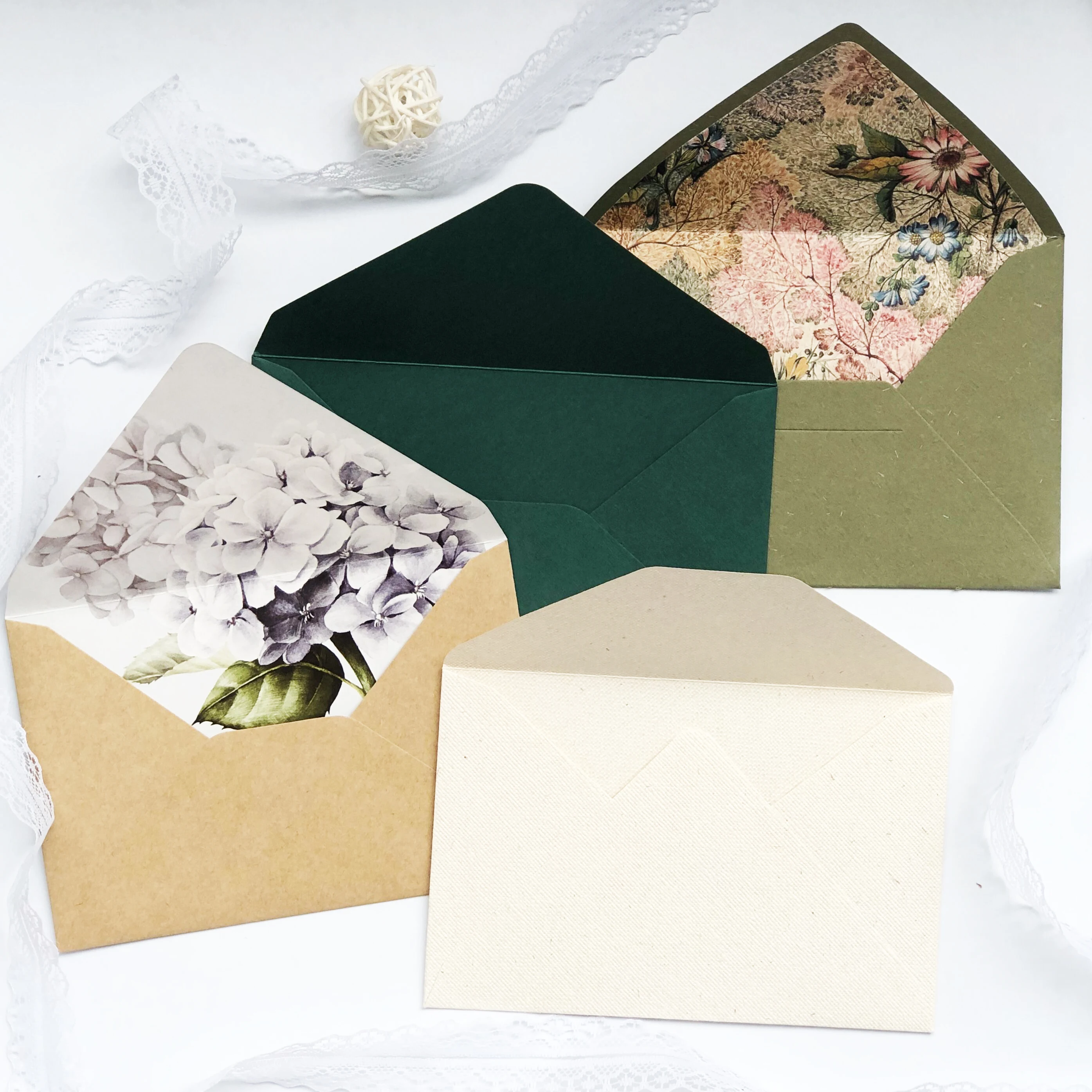 Fancy Luxury Small Wedding Invitation Thank You Gift Kraft Cardboard Custom Packaging Paper Envelope With Card Printed