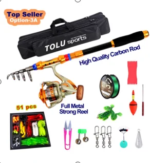 Lowest  Price In Stock Fishing Rod Set 1.5m 1.8m 2.1m 2.4m Telescopic Fishing Rod Set And Accessories
