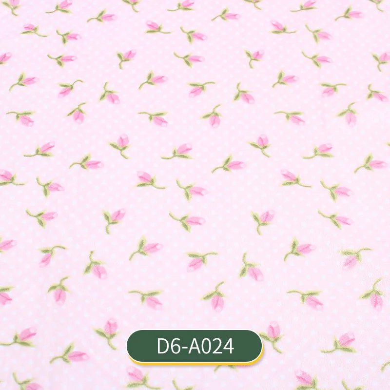 Wholesale Super Soft Double Wool Flannel Security Blanket Cute Pink Small Flowers Printed Non-Fluorescent for Newborn Baby