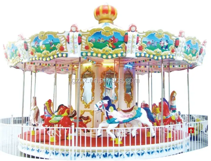 New material fiberglass musical carousel, carousel toys, merry go rounds for sale QX-126B
