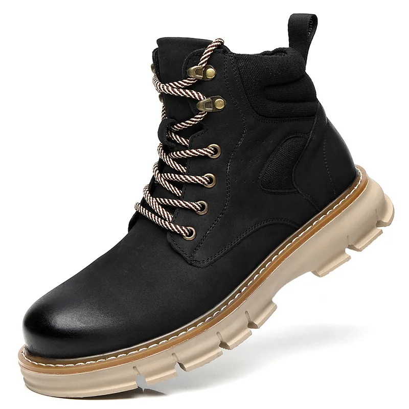 Ботинки Martin в европейском и американском стиле мужские брендовые кожаные ботинки в клетку осень и зима новые ботильоны с высоким берцем