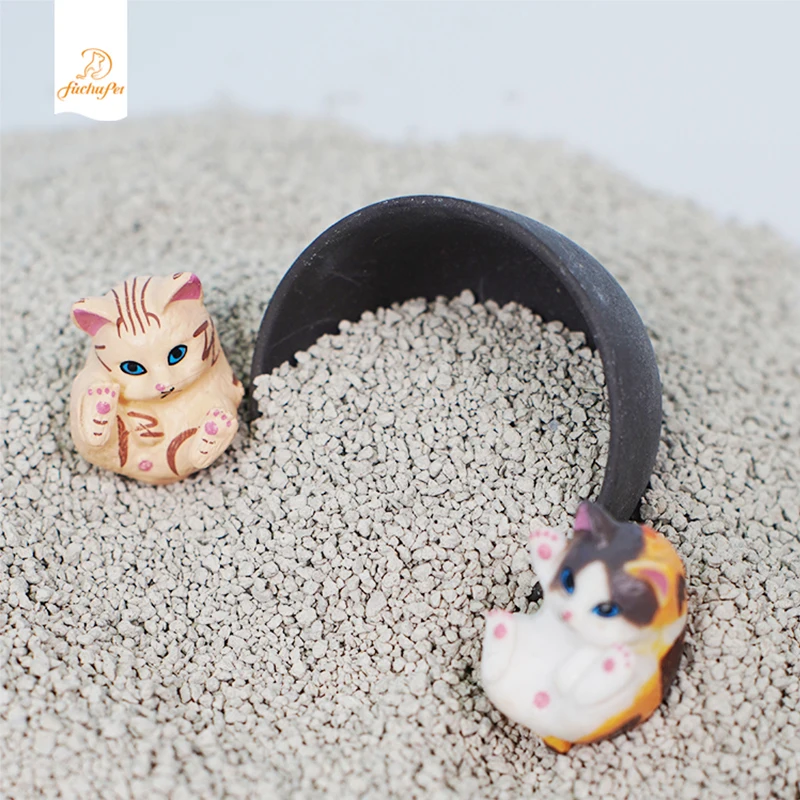 Luxury Crushed Bentonite Cat Litter Strong Clumping Fresh Peach Scented Activated Carbon Granules Irregular in Size
