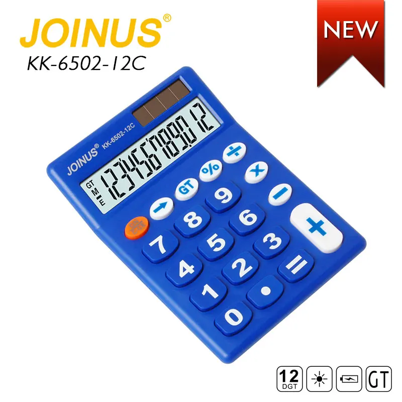 Beautifully Made pink Color 12-digit Solar Energy Type Desktop Calculator