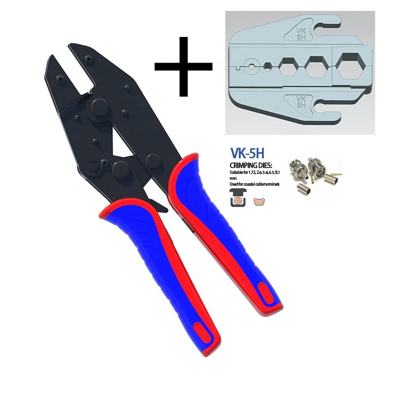 VK-5H Ratcheting Wire Crimping tool Crimper Pliers for 1.72, 2.6, 5.4, 6.5, 8.1 Coaxial Electrical Terminal