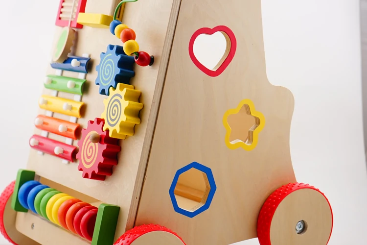 New Multifunction Educational Learning Activity Children Wooden Baby Walker Toy For Kids