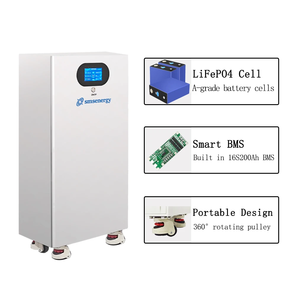 SMS мобильный 48 В 51 2 280Ah 300Ah 314Ah 15kwh LiFePO4 аккумулятор напольная домашняя система хранения энергии