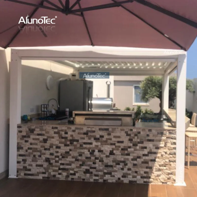 AlunoTec Customized Fashion Gazebo Modern Adjustable Outdoor Pergola Automatic Waterproof Tent Canopy