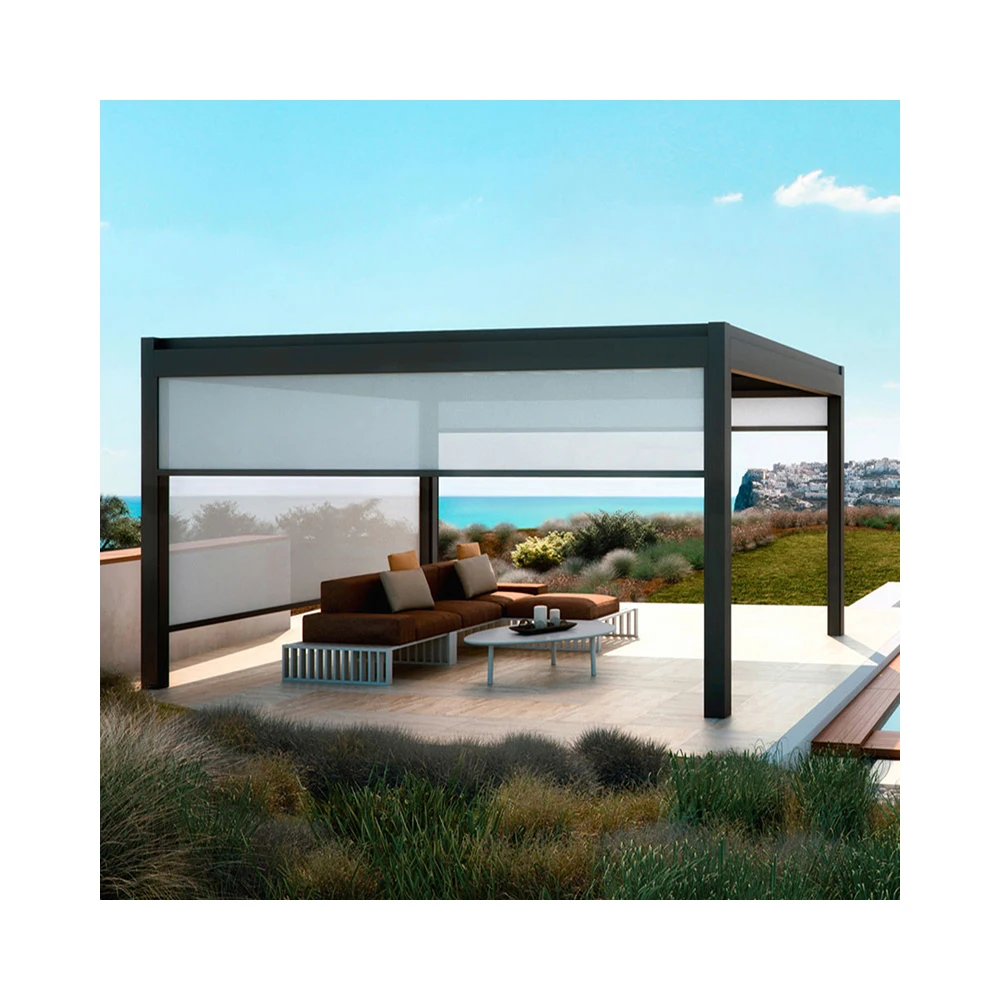 Garage Window Blinds Manual Roller Curtains Retractable Roller Screen Windproof Zip Track Screen
