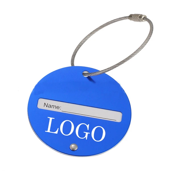 Promotional Gift Square Metal Luggage Tags Aluminum Alloy Travel Airplane Luggage Tag Custom Logo ID Card Boarding Passes Label