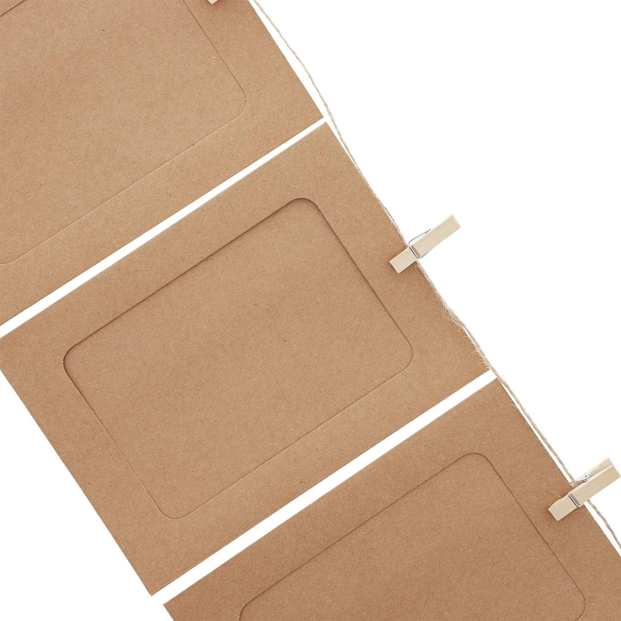 Modern Paper Cardboard Diy Hanging Photo Frame Set Manufacturers Set of 50 Brown Photo Frame