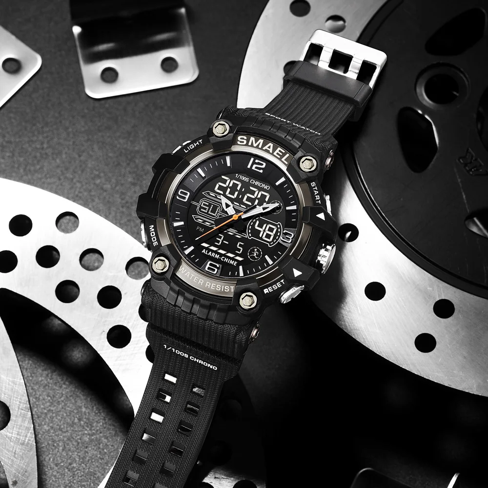 SMAEL 8089 analog digital wrist watch 5 atm waterproof digital Reloj Mens wrist watch good quality