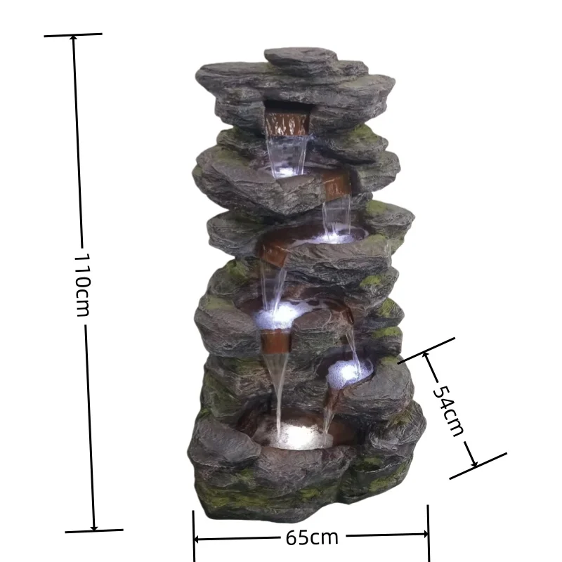 Popular Rockery Large Resin Water Curtain Wall Outdoor Decoration Ornament Garden yard lawn Waterfall tie Water tier Fountain