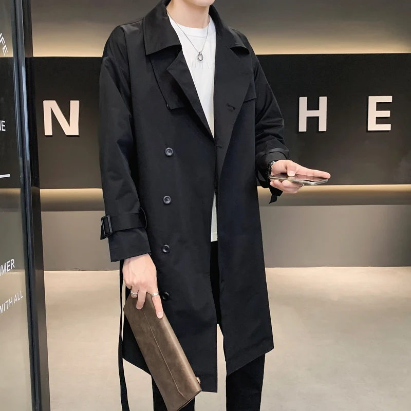 factory wholesale high quality mens jacket Single Breasted Mens Long Coats Custom OEM ODM trench coat