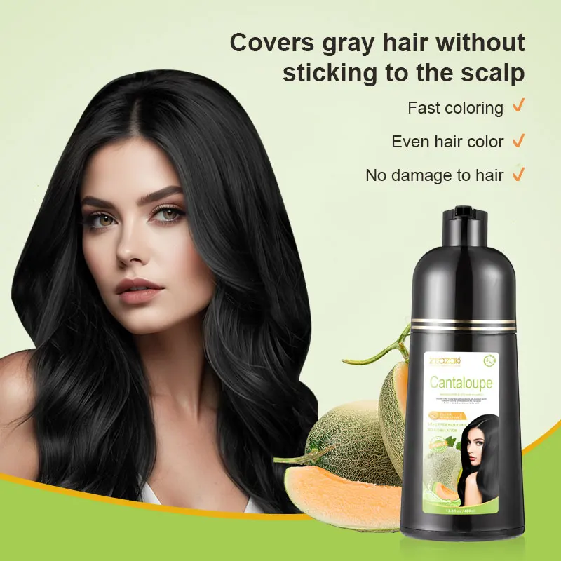 Fresh Cantaloupe Hair Color Shampoo No Allergic Natural Fruit Ingredients Permanent Hair Dye Shampoo