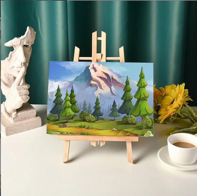 Wholesale Multi Size Kids Small Display Stand Table Oil Painting Small Easel Frame Folding Table Easel