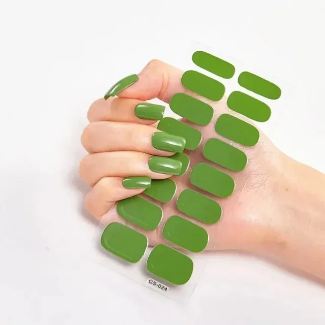 Waterproof Nail Gel Stickers Decals Semi Cured UV Lamp Gel Nail Sticker With UV Lamp and Long-Lasting