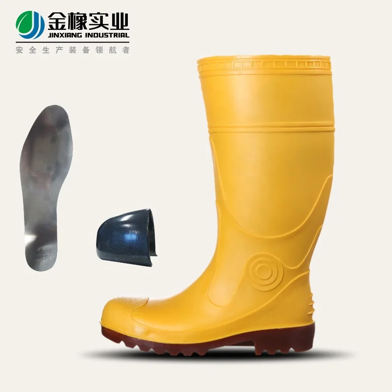 CE S5 China New Rubber PVC Gum Safety boots Rain Boot with steel toe