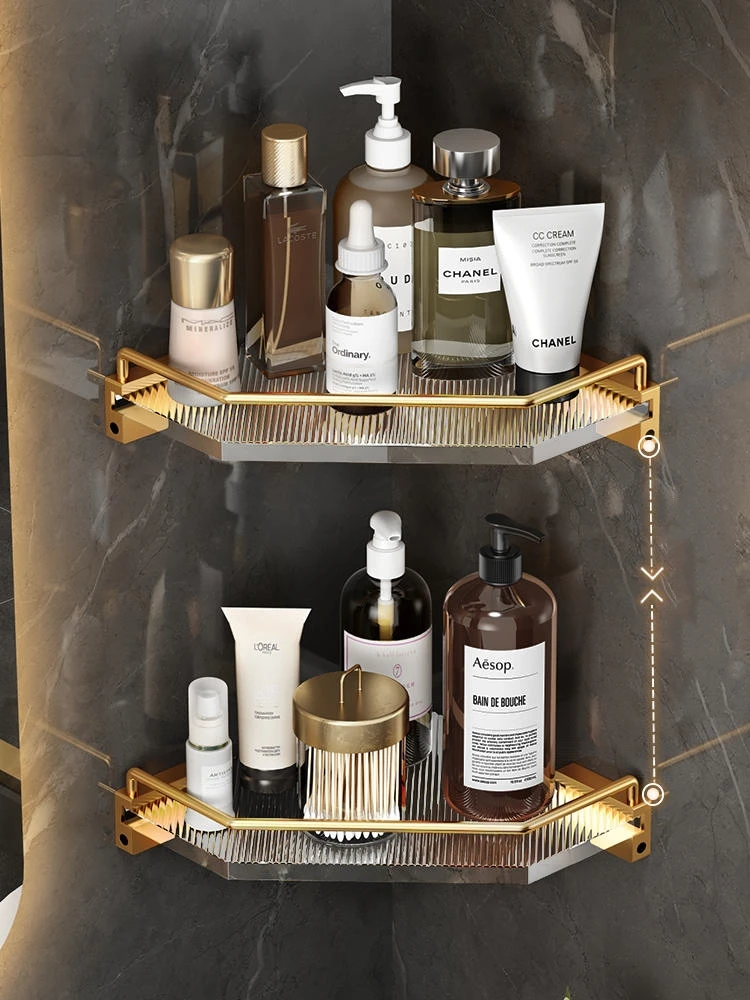 Nordic Metal Gold Acrylic Towel Rack Set Bathroom Hardware Pendant Wall Mounted Towel Rack