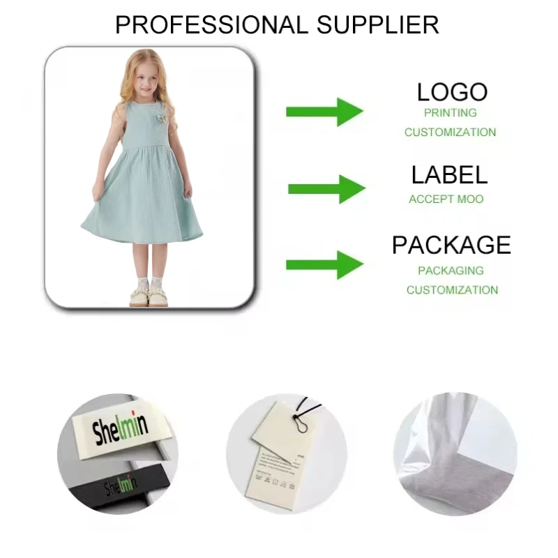 Kids Wear Wholesale Girls Clothes Fashion Pure Cotton A-Line Skirt Sleeveless Girls Dresses